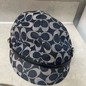 Vintage Coach Navy and Grey Patterned Hat